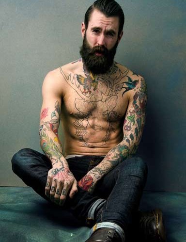 点击大图看下一张：欧美时尚男性个性纹身图3