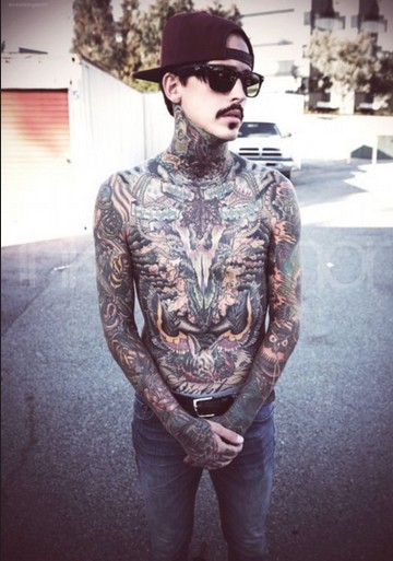 点击大图看下一张:欧美时尚男性个性纹身图6