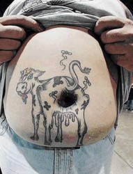 男士腹部经典有趣的纹身