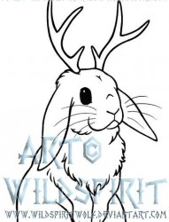 一张可爱流行的小兔子纹身手稿