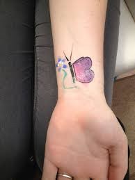 点击大图看下一张：手腕处漂亮唯美的蝴蝶纹身图3