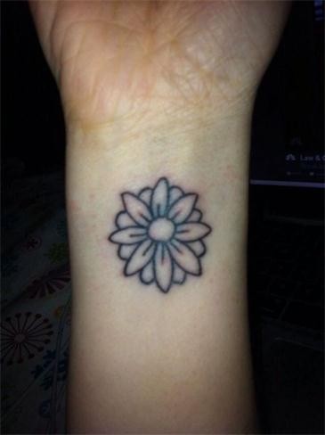 点击大图看下一张：手腕漂亮唯美的花朵纹身图4
