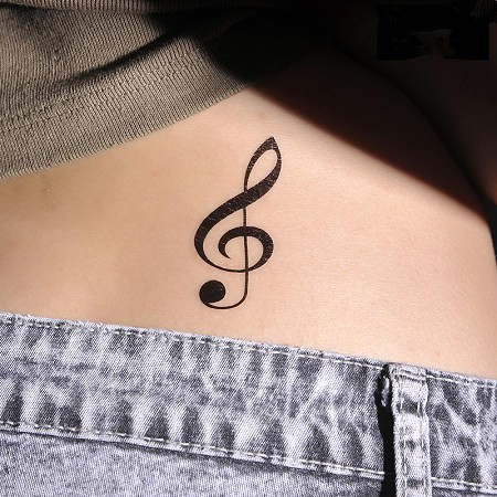 点击大图看下一张：简单小清新的腰部纹身图5