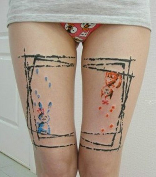 点击大图看下一张：诱惑的大腿个性纹身图3