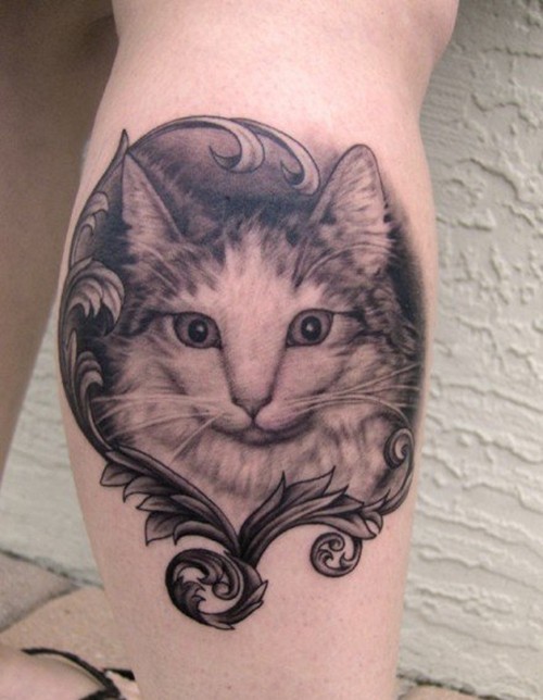 点击大图看下一张：可爱的小猫咪纹身图3