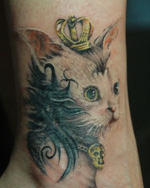 点击大图看下一张：可爱的小猫咪纹身图6
