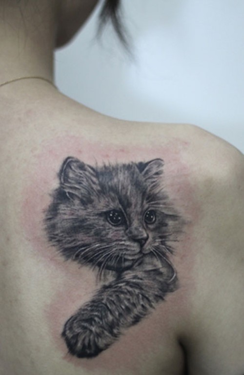 点击大图看下一张：可爱的小猫咪纹身图8