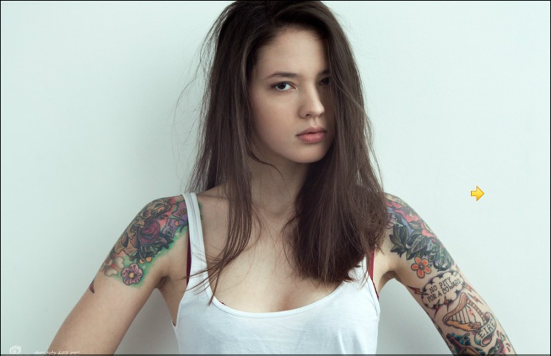 点击大图看下一张：俄罗斯美女纹身摄影作品展示图7