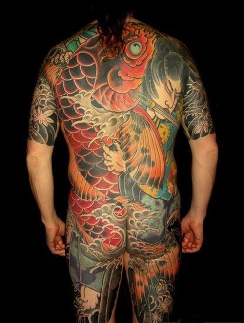 点击大图看下一张：日式经典全甲纹身图3