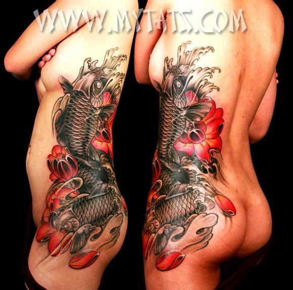 点击大图看下一张：纹身艺术家露西的腹部纹身作品图6