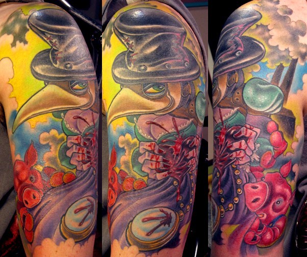 点击大图看下一张：Joe Capobianc-夸张的动漫形象纹身作品图19