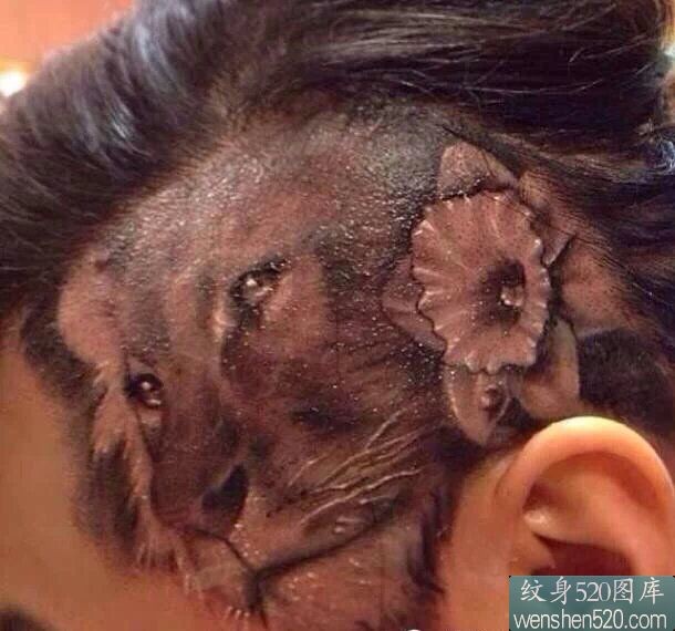 点击大图看下一张:10张头部霸气个性刺青,你敢纹吗?图5