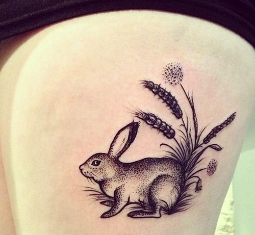 点击大图看下一张：可爱的小兔子图案纹身图4