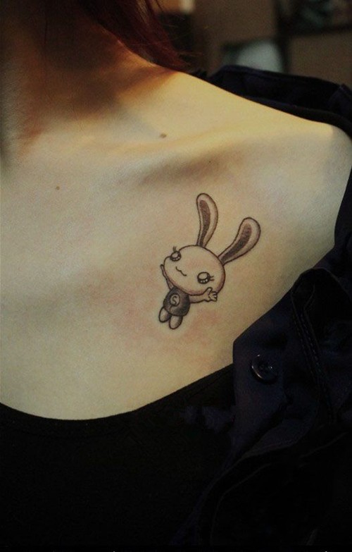 点击大图看下一张：可爱的小兔子图案纹身图7