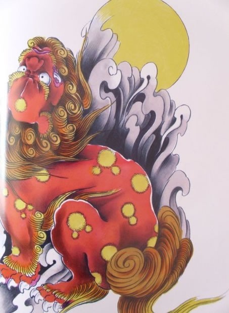 点击大图看下一张：彩色唐狮caisetangshi纹身手稿素材欣赏