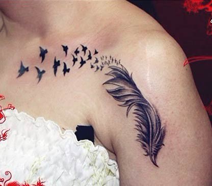 点击大图看下一张：时尚人士得选择——羽毛纹身图3