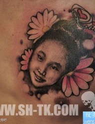 胸部可爱宝贝女儿图像纹身图片