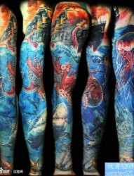 纹身一张海底世界花臂纹身图片