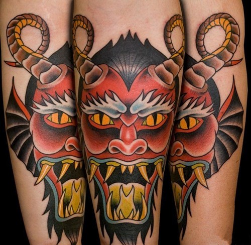 点击大图看下一张:时尚个性鬼面纹身图5