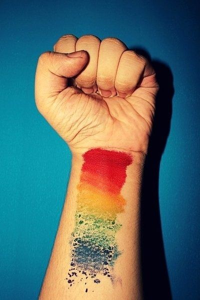 点击大图看下一张：手腕上漂亮的彩虹纹身