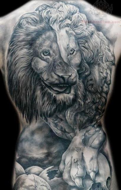 点击大图看下一张：霸气的王者 炫酷的狮子纹身图2