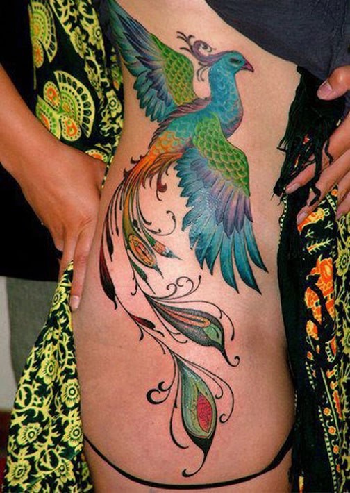点击大图看下一张：漂亮凤凰刺青纹身