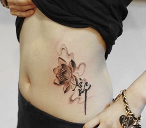 点击大图看下一张：经典漂亮的莲花纹身图3