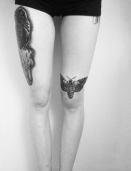 女性腿部个性动物刺青