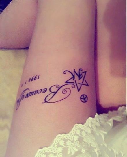 点击大图看下一张:女性腿部星星英文时尚漂亮刺青