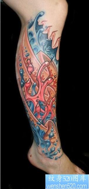 点击大图看下一张:小腿欧美纹身图片