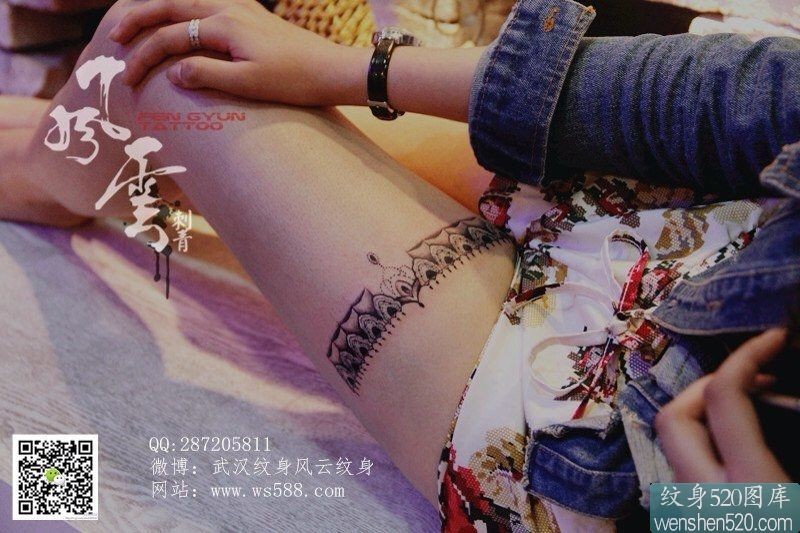 点击大图看下一张:一组美女腿部简单好看的纹身套图图3