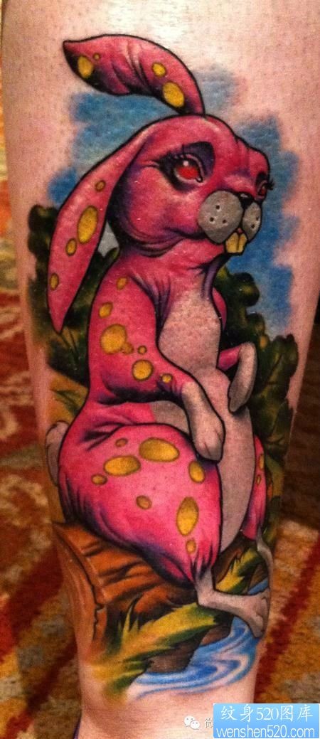 点击大图看下一张：一组tattoo十二生肖の兔子纹身图案