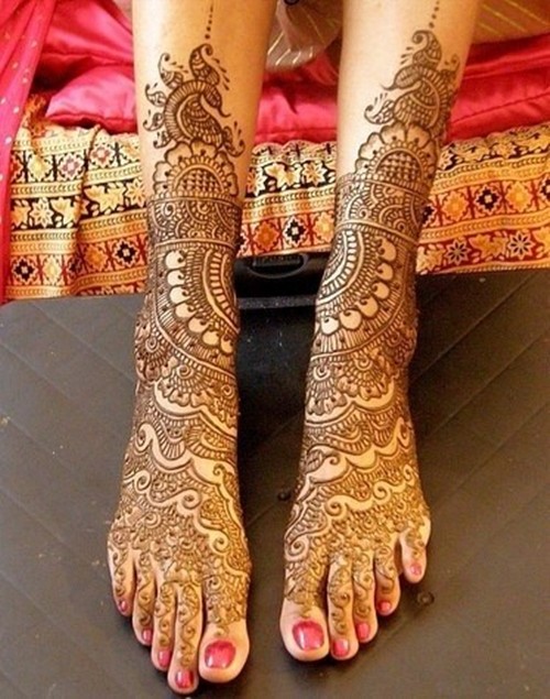 点击大图看下一张：印度海娜时尚脚部纹身图6