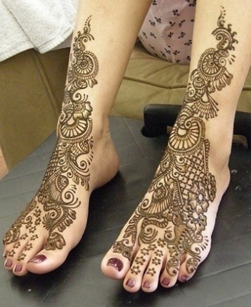 点击大图看下一张：印度海娜时尚脚部纹身图7