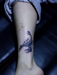 小女生腿上的蝎子纹身