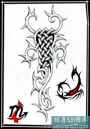 点击大图看下一张：比较适合天蝎座的蝎子纹身手稿图