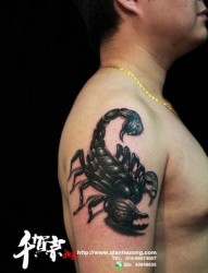 手臂超酷帅气的蝎子纹身图片
