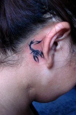 点击大图看下一张：蝎子纹身图片：一张头部图腾蝎子纹身图案