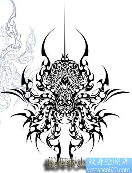 点击大图看下一张：蝎子纹身图片：蝎子图腾纹身图片图案