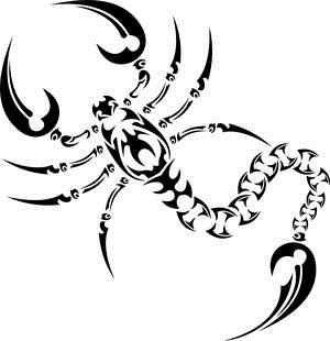 点击大图看下一张：蝎子纹身图片：抽象蝎子图腾纹身图案
