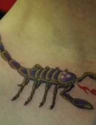 吐火的小蝎子纹身