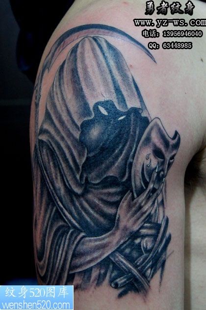 点击大图看下一张：合肥勇者纹身作品：死神纹身图案
