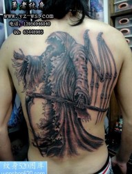 合肥勇者纹身作品：后背死神纹身图案