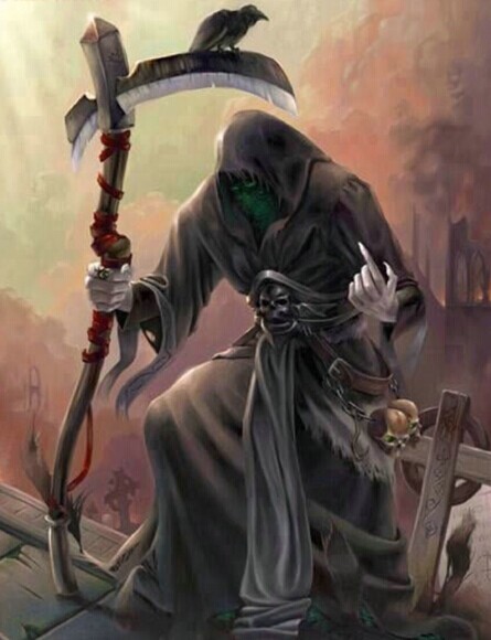 点击大图看下一张：超级个性的死神纹身手稿图3