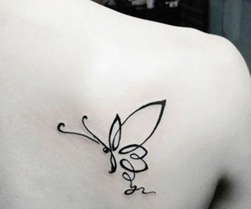 点击大图看下一张：唯美漂亮的蝴蝶纹身图5
