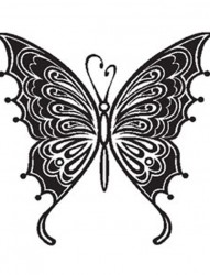 对称蝴蝶纹身手稿素材