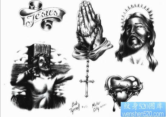 点击大图看下一张：耶稣纹身图片：耶稣十字架纹身图案