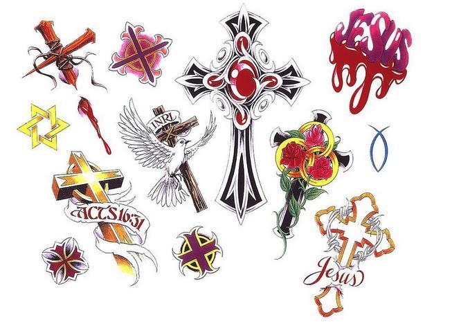 点击大图看下一张：好看的十字架纹身素材