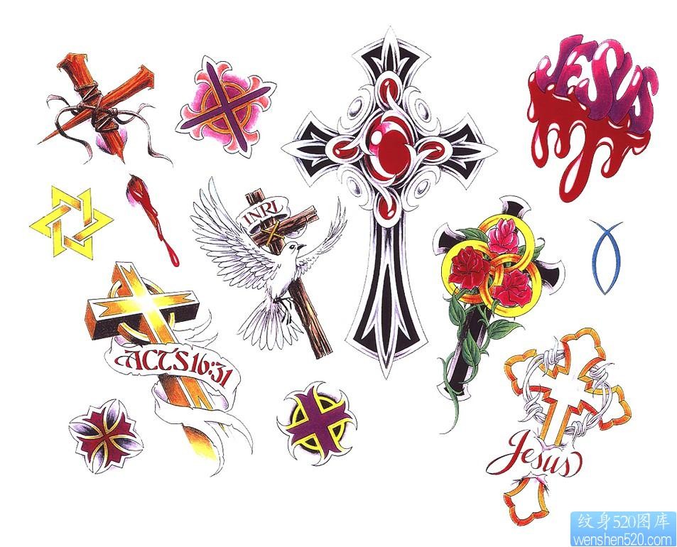 点击大图看下一张：一组十字架纹身图片