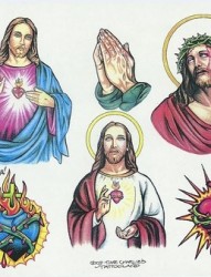 耶稣佛手十字架纹身图片